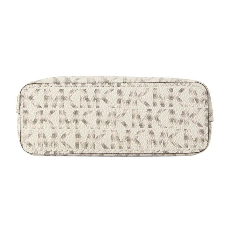 Michael Kors Bokstavslogotyp Konstläder Axelväska Crossbody Dam Vanilj