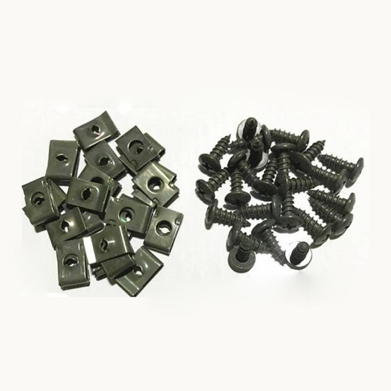5/100x Car Motorcycle Metal Fastener Clip Screw U-Type Clip Auto Electromobile Anti-rust Protection Clip Buckle Screw Iron Sheet