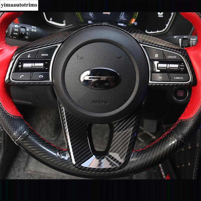 Car Steering Wheel U Shape Frame Cover Trim Fit For Kia Cerato Forte K3 / Seltos  -  ABS Carbon Fiber Style Accessories