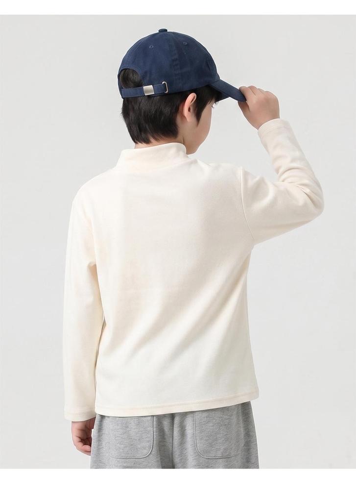 Muno Kids' Versatile Half-High Neck Long Sleeve Top - Trendy Autumn/Winter Base Layer for Boys & Girls