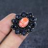 Natural Orange Lace Agate, Sunstone 925 Sterling Silver Jewelry Ring Size 8 B4D79