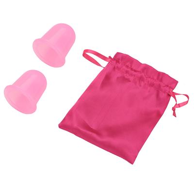 2er-Set Silikon Vakuum Körpermassage Helfer Anti Cellulite Massagebecher Schröpfen (Rosa)