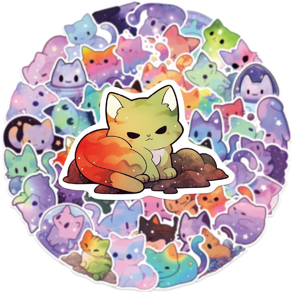 10/30/50pcs Kawaii Cat Aesthetic Stickers Cute Cartoon Decals Laptop Skateboard Phone Scrapbook Funny Decoration Sticker Kid Toy