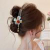 Iridescent Flower Large Shark Hair Claw Elegant Women Back Head Hair Clip Unique Hair Accessory