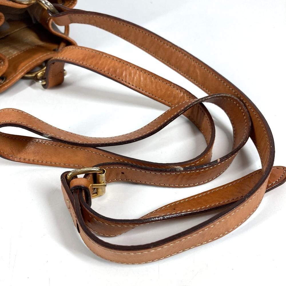 CELINE vintage Macadam logo Purse Crossbody Shoulder Bag Leather/Canvas Brown