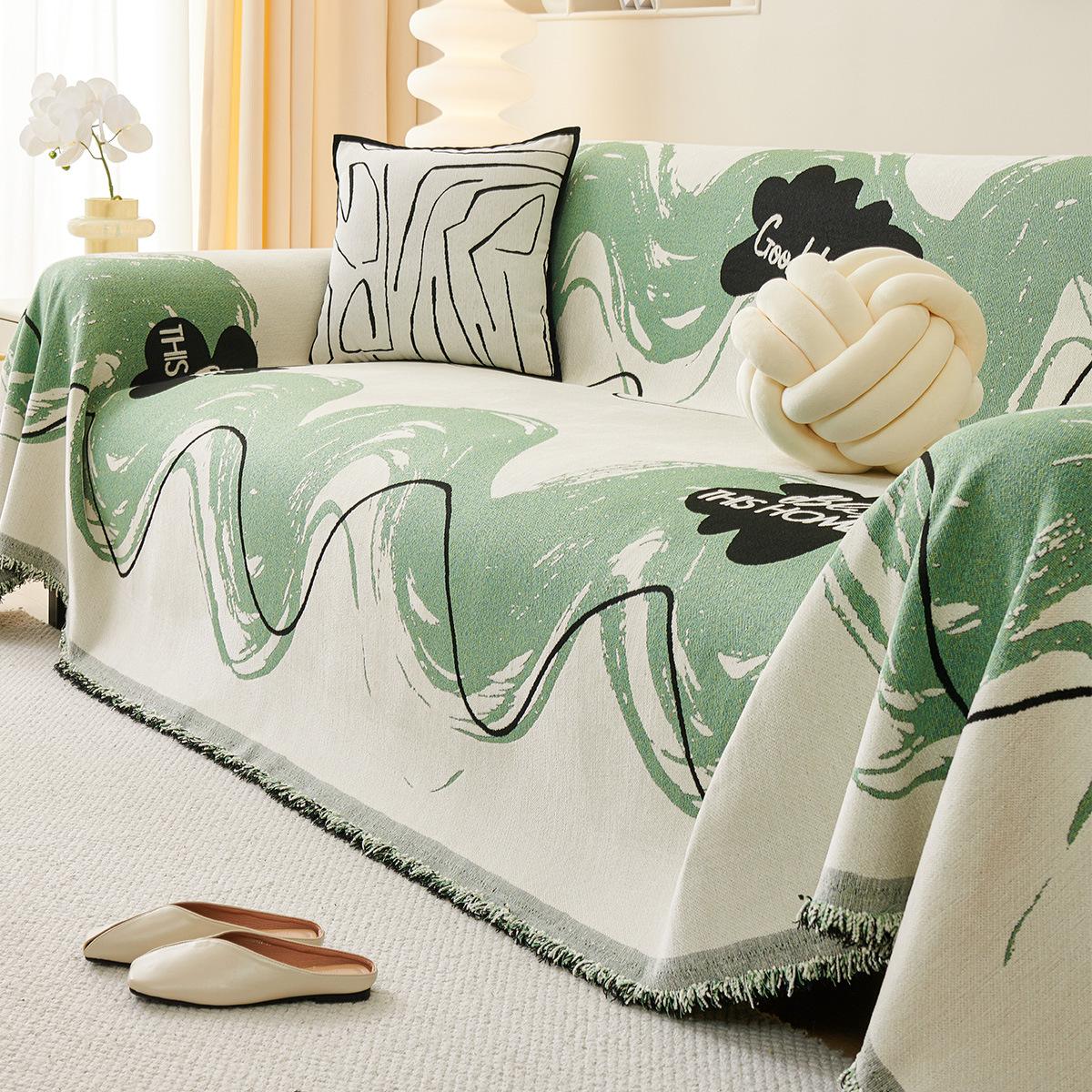 

Покрывало для дивана в скандинавском стиле, универсальное трехсезонное покрывало с принтом в клетку, чехол для дивана, полотенце, уютный домашний декор 180x130cm