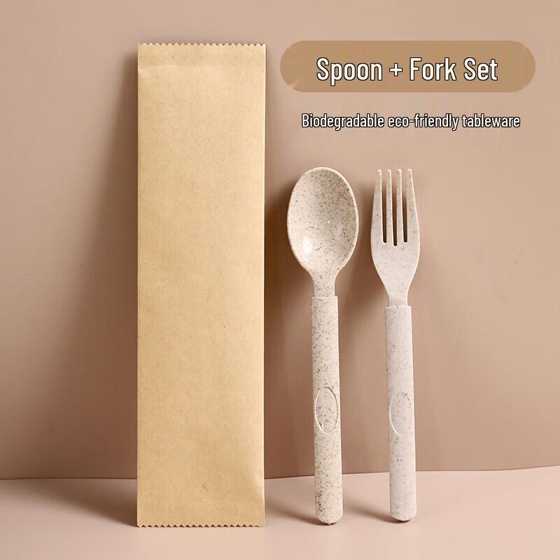 Biodegradable Wheat Straw & Rice Husk Disposable Cutlery Set