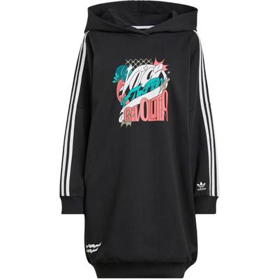Originals Long Sleeved Dresses Women's Black Hooded Moderate Mid Length HT4945