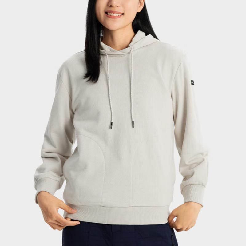 Columbia Travel Series Letter Print Hooded Sweatshirt Women Sweatshirt Off-White AR0743-278