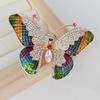 Trendy Multicolour Alloy Butterfly Brooches For Women Metal Crystal Insect Brooch Party Birthday Winter Zircon