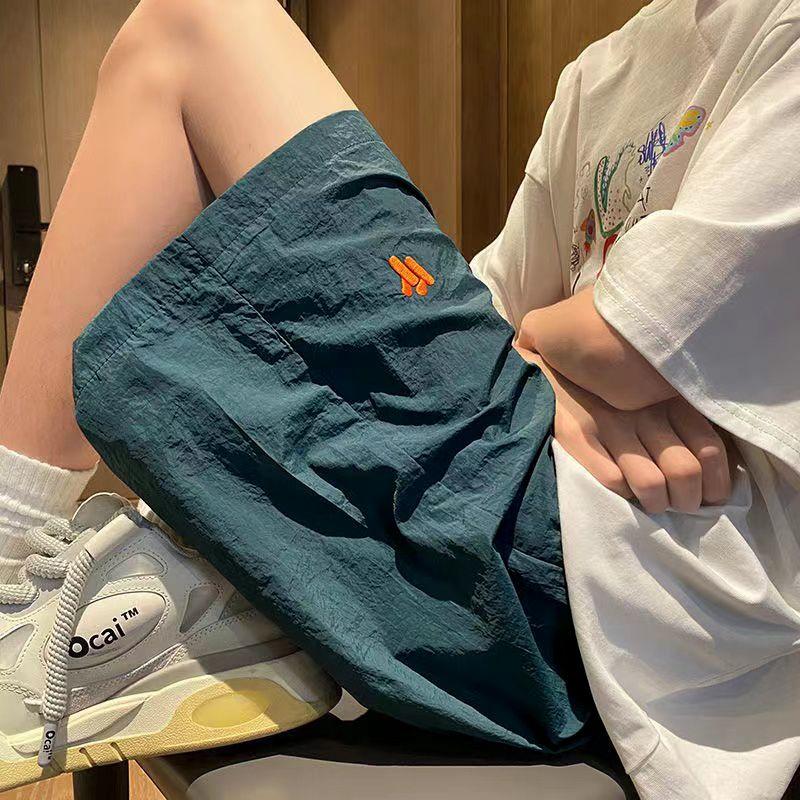 

Men s Summer Thin Ice Silk Beach Pants Teenagers Quick-Dry Breathable Outdoor Loose Casual Sport Pants 2XL