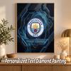 Manchester City Individualus Pavadinimas Tekstas 5D Deimantinės Tapybos Rinkinys PASIDARYK pats Pilnas Gręžimas Deimantinės Meno Dekoras