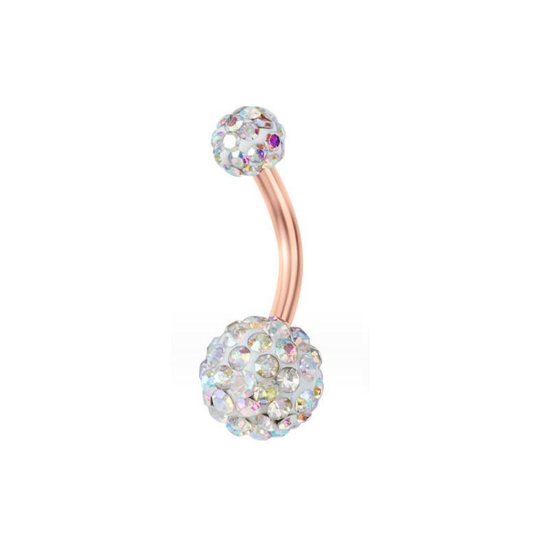 Hot Sale Polymer Clay Belly Button Ring with Diamond Ball