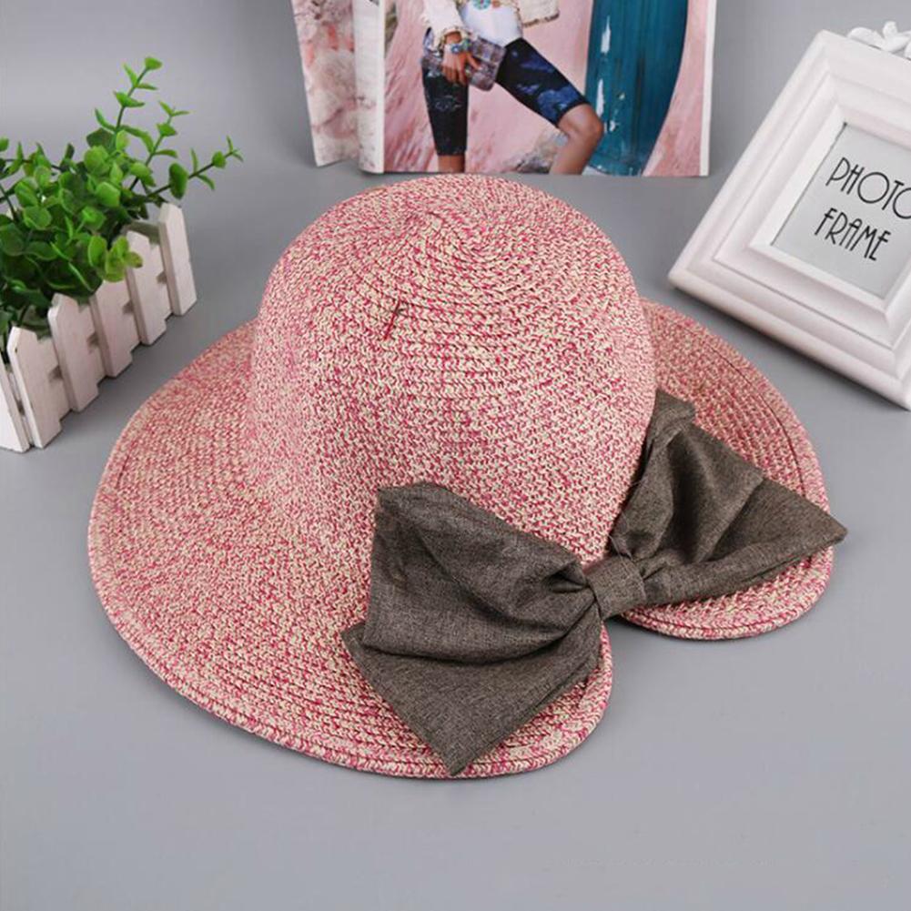 Women Elegant Bowknot Split Beach Cap