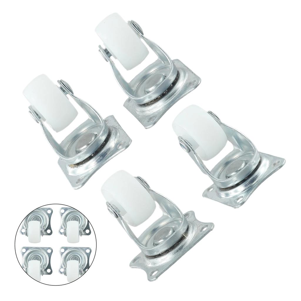 Parts Swivel Casters Homes White/silver With Rubber 4/12pcs Bearing Wheels Mount Ball Material Handling High Quality