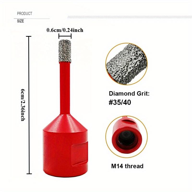 2pcs 6mm Hole Opener Diamond Drill Bit Dry Porcelain Tile Marble Core Drill Bit Granite Marble Hole Saw M14 Threaded Drill Crown