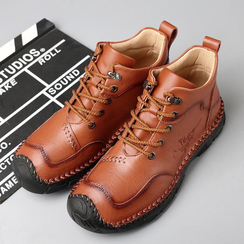 Foreign trade new autumn and winter men's shoes high-top shoes Martin boots cowhide sports outdoor hiking shoes leather boots large size boots