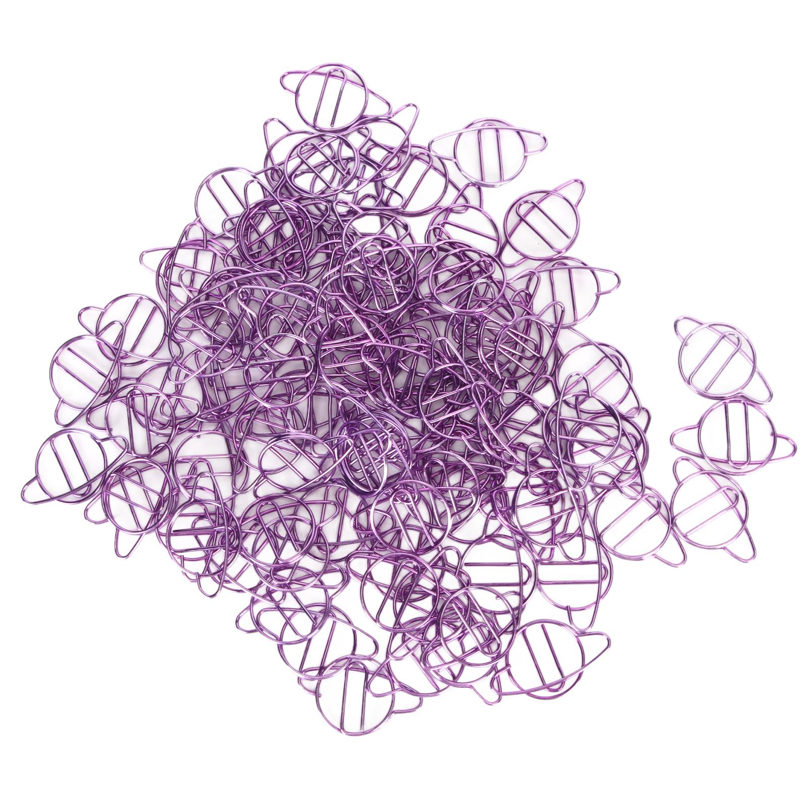 

100PCS Paper Clips Creative Shape Metal Coated Cool Cute Bookmark Clips For Office Home School Supplies