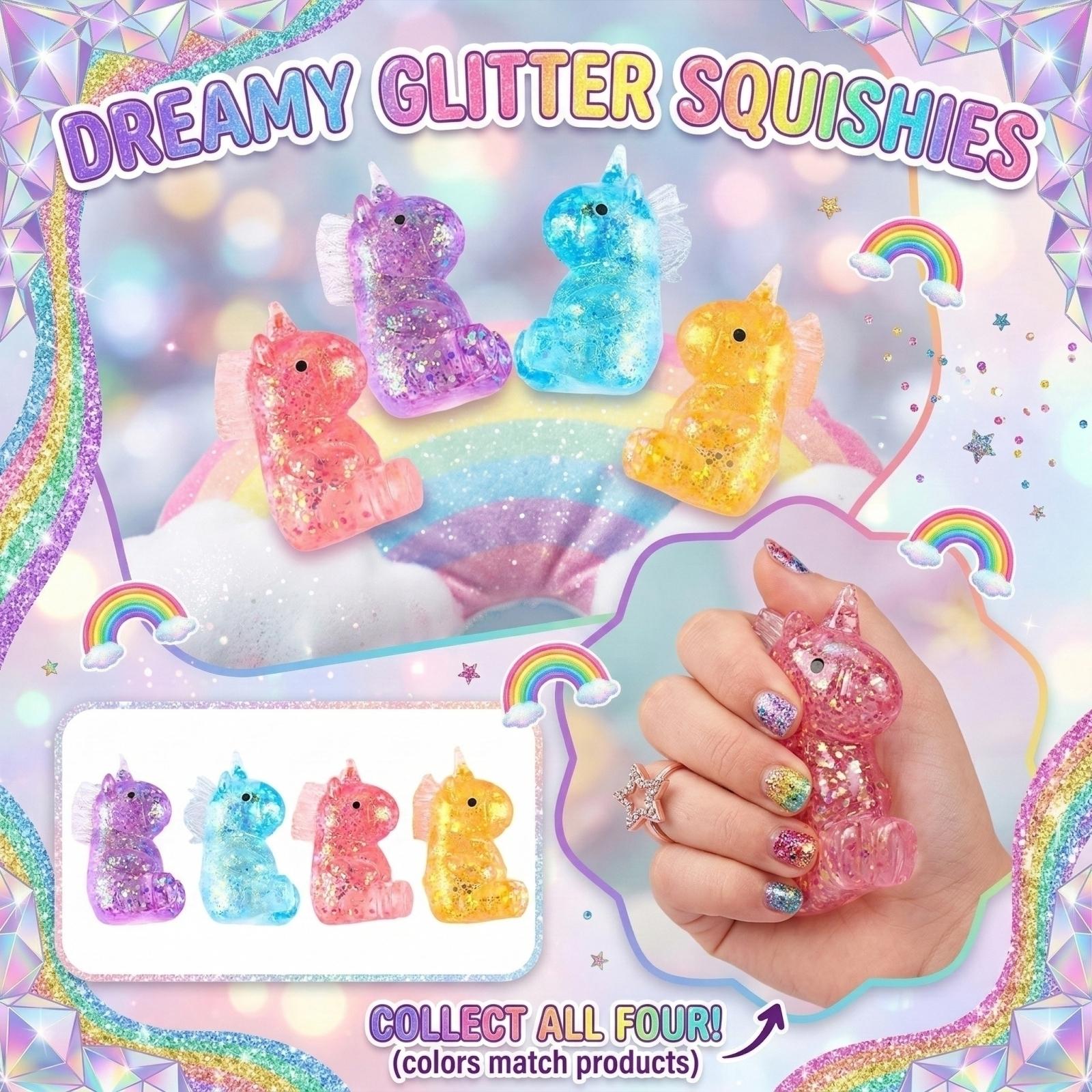 

Translucent Horse Toy, Soft Stress Relief Toy With Glitter For Kids And Adults One Size
