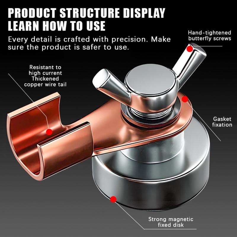 500A Strong Magnetic Grounding Clamp With High Conductivity And Durable Copper Clip Perfect For Welding Auto Repair Work