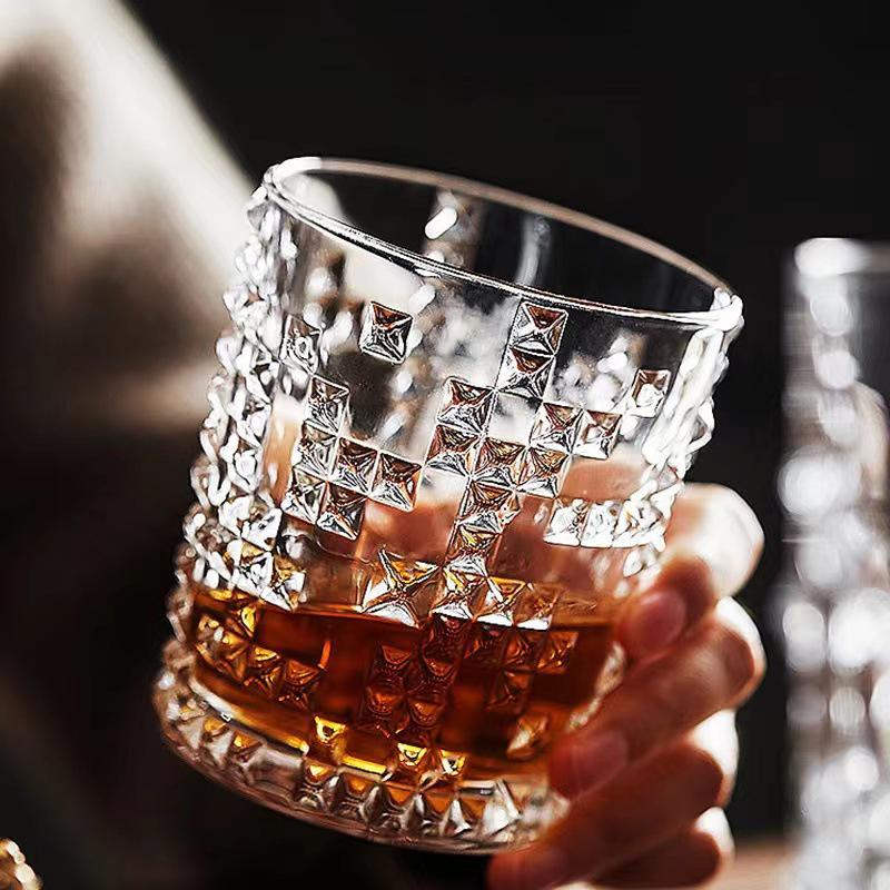 315ml/350ml Glass Diamond Relief Luxury Cups Water Dispenser Drinkware Wedding Gifts Wine Glasses Tazas Juice Cup Beverage Cup