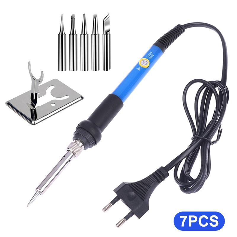 1-9Pcs Master Repair Soldering Station, 60W Adjustable Temperature 220V, Electric Heat Pencil with Interchangeable Tips