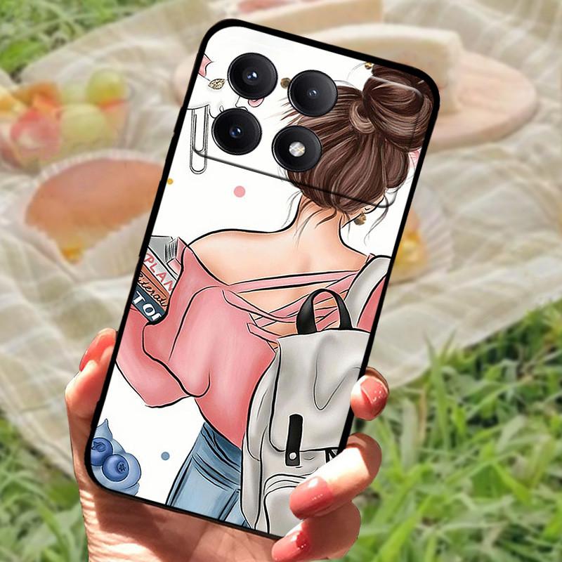 Pro Xiaomi Poco X6 Kryt Poco X 6 X6 Pro 5G Silikonový Měkký Mramorový Černý Nárazník Funda Coque pro Xiaomi Poco X6 Pro Ochranný