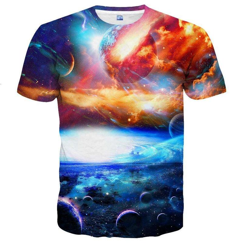 Bunte Lightning 3D Grafik T-Shirts Y2k Herren Freizeit Harajuku Street Kurzarm Tops Damen Mode Ice T-Shirt Kind Übergroße T-Shirts