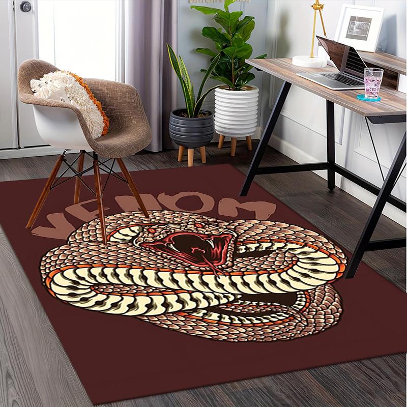 Venom Snake Chair Mat Office Carpet, Oversized Rug for Home Decor, Sofa Mat, Desk Pad Gift, Suitable for Bedroom, Living Room, Various Rooms