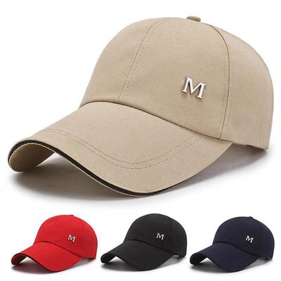 Baseballmütze für Herren und Damen, Sommermütze aus Baumwolle, Hip-Hop-Kappe, Sport-Sonnenhut, lässig, lange Krempe, Sonnenschutz, Golfmütze