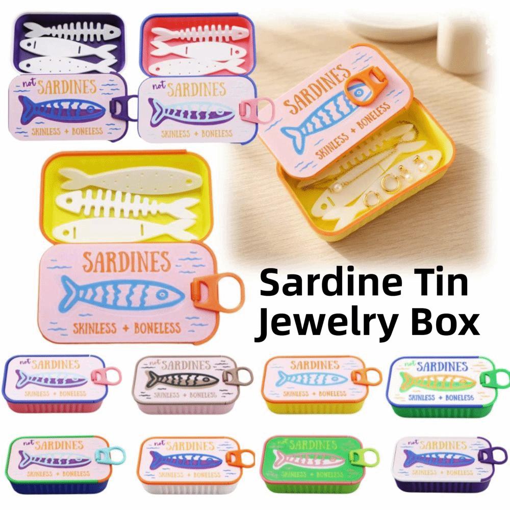 1Pc/set 3D Printed Necklace and Earring Storage Box Multi Functional Fish Bone Jewelry Box  Gift Box