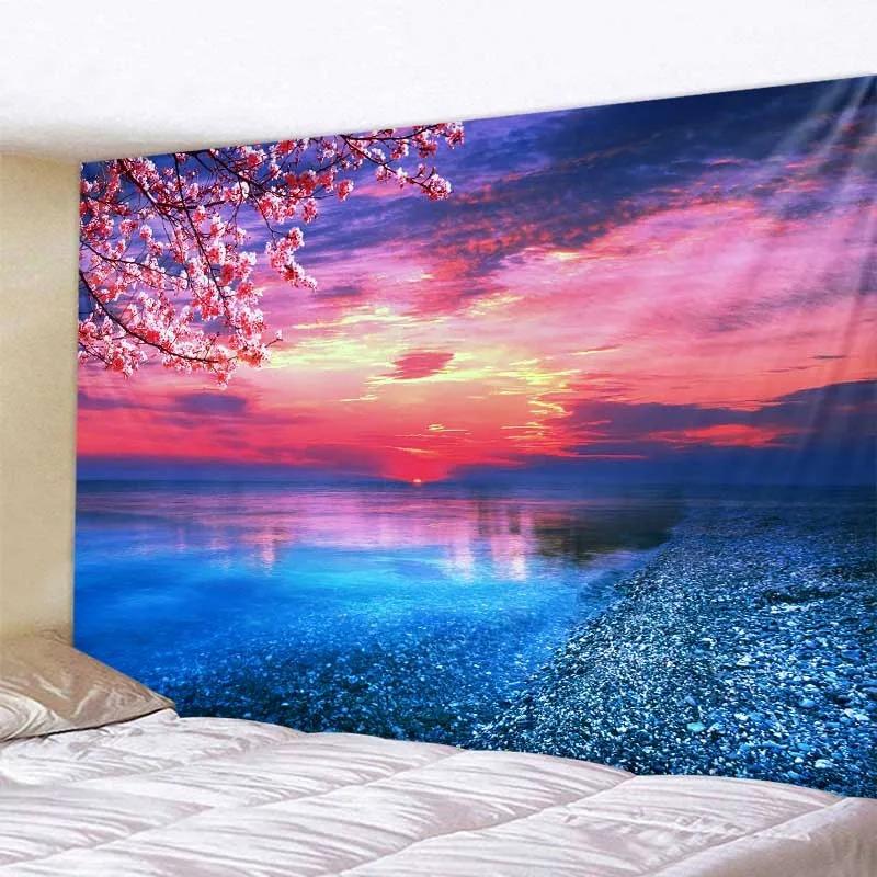 Bohemian style bedroom sofa blanket beautiful sea view Indian mandala tapestry wall hanging tapestry