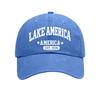 Washed Soft Top Baseball Cap AMERICAS Women's Fashion Printed Curved Brim Outdoor Sun Hat Men