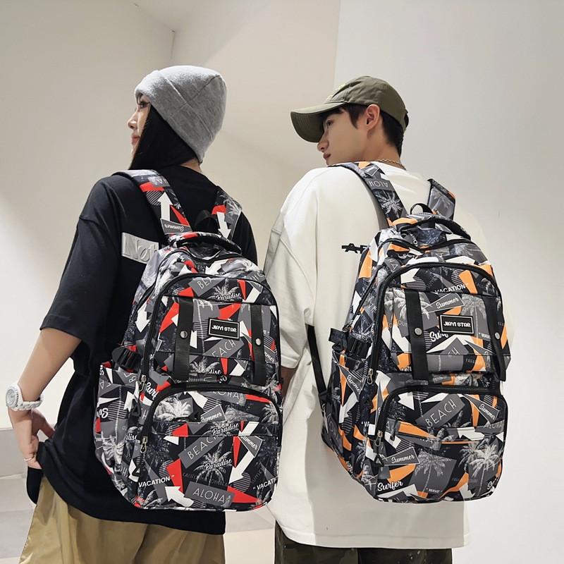 Letter Tree Fashionable Graffiti Large Capacity Student Backpack Daily For