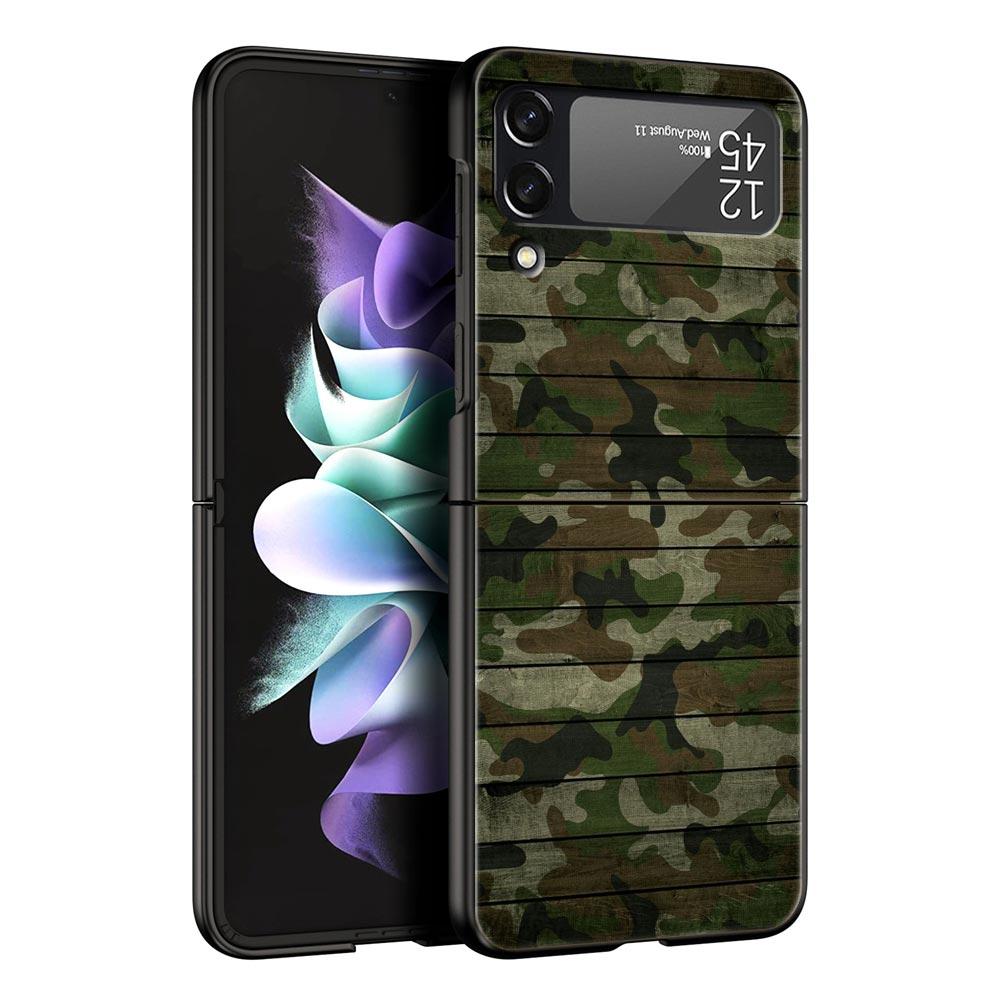 Camouflage Camo Military Army Phone Case For Samsung Galaxy Z Flip 6 5 4 3 Shell For Samsung Z Flip3 Flip4 Flip5 Hard PC Cover