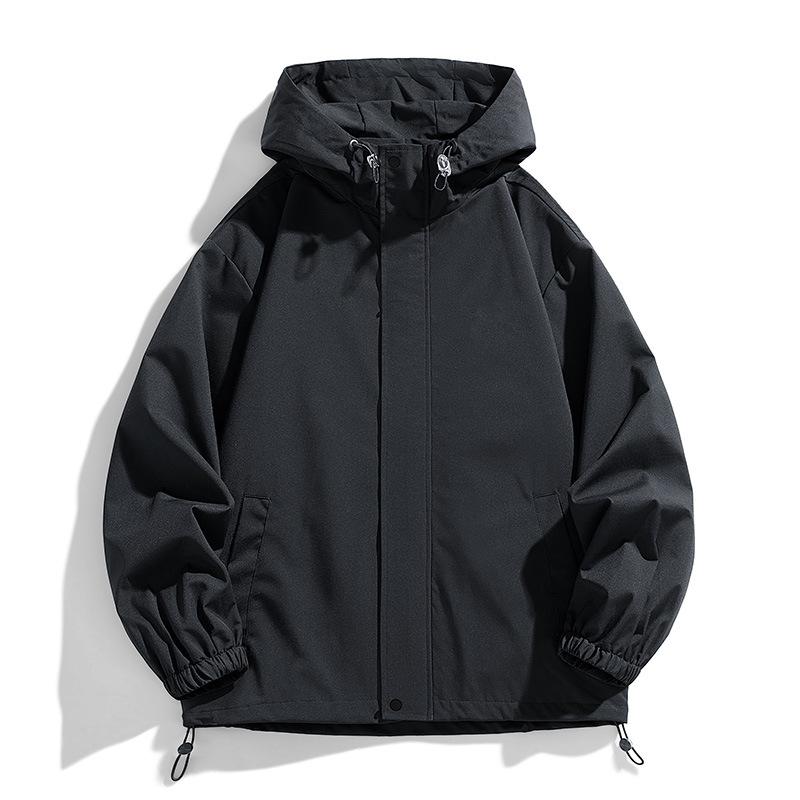 American Solid Color Jacket for Men's Spring New Trendy Loose Versatile Sports Jacket