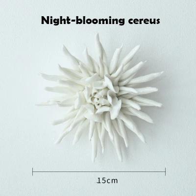 Modern Ceramic Lily Flower Wall Hanging Crafts Home Livingroom TV Background Wall Mural Decoration Hotel Store Wall Ornaments
