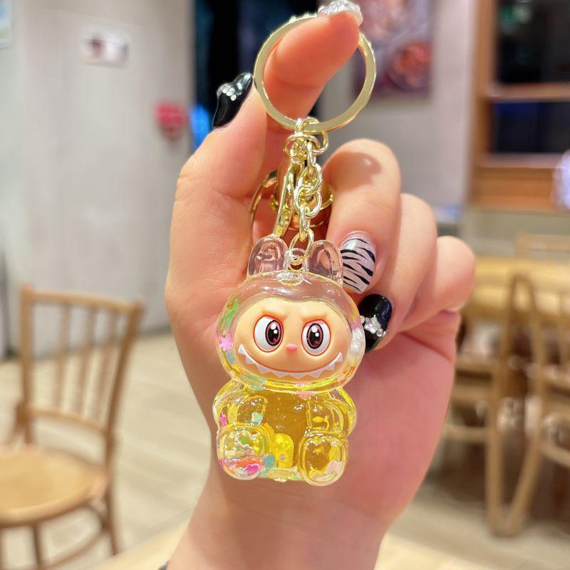 Cartoon Oil Keychain Cute Bunny Bag Small Pendant Internet Celebrity Quicksand Keychain