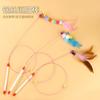 2025 Four Section Telescopic Cat Stick 90CM Super Long Carbon Fiber Fishing Rod Scratch Resistant Feather Cat Toy Pet Supplies