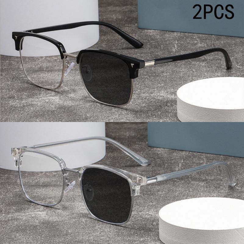 

2/3 шт. Фоточувствительные очки с изменяющими цвет и блокирующими синий свет для близоруких с полуободковой оправой 828 -6.0