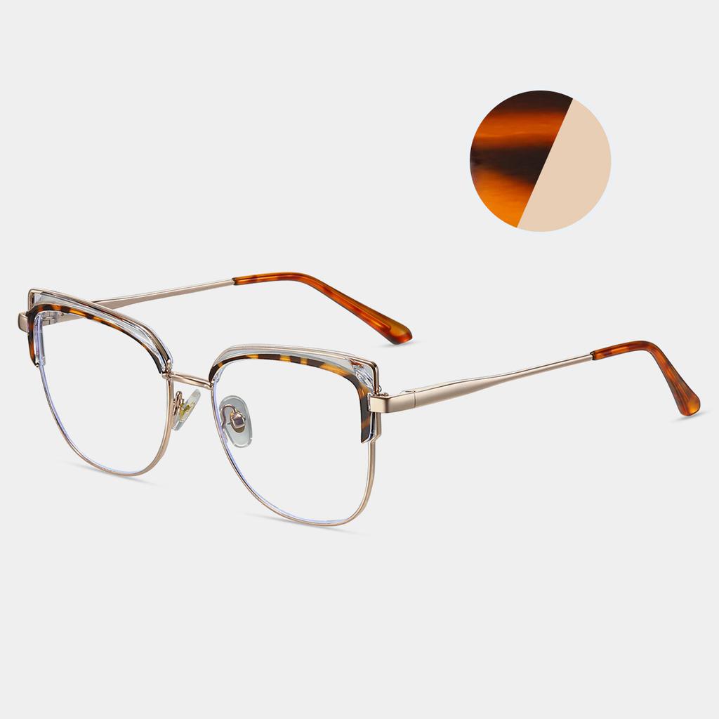 TR90 Reading Eyewear Female Eyeglass Frame Ladies Metal Transparent Screen Spectacle Cat's Presbyopic Alloy Eye New Clear Presbyopic Computer