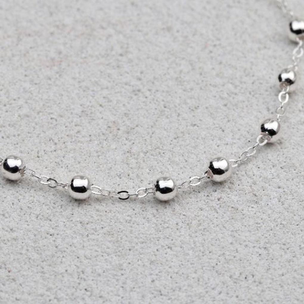 Women's Daily Accessory Sari Silver Ball Chain Bracelet