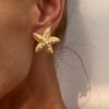 Orecchini a Bottone Trendy Esagerati a Forma di Conchiglia Stella Marina Conchiglia Perla per Donna Fascino Retro Accessorio Gioiello per Vacanza Estiva al Mare Regalo