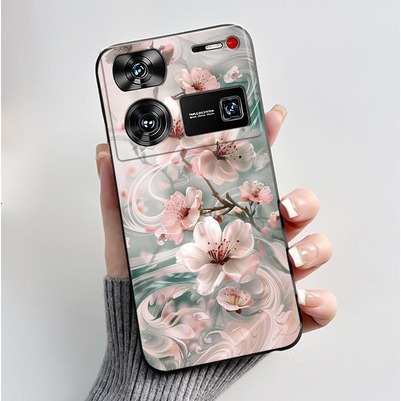 Cute Case For ZTE Nubia Z60 Ultra 5G Capa Fundas Printing Shells Protective Back Cover Soft Silicone Cartoon Black Casing Coque