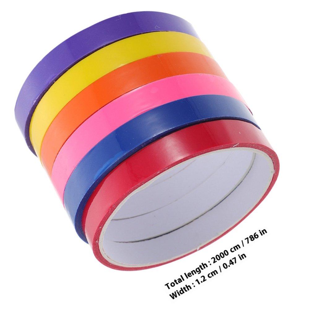 

6 Rolls Colored Ball Tapes Silky Sticky Decompression Tape Stress Relief Sensory Fidget Tool Colorful Adhesive Tape for Relaxing