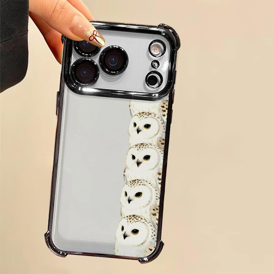 Phone Case for iPhone 13 12 11 Pro Max 17 Air 16e 16 15 14 Plus Clear Cover Panda Owl