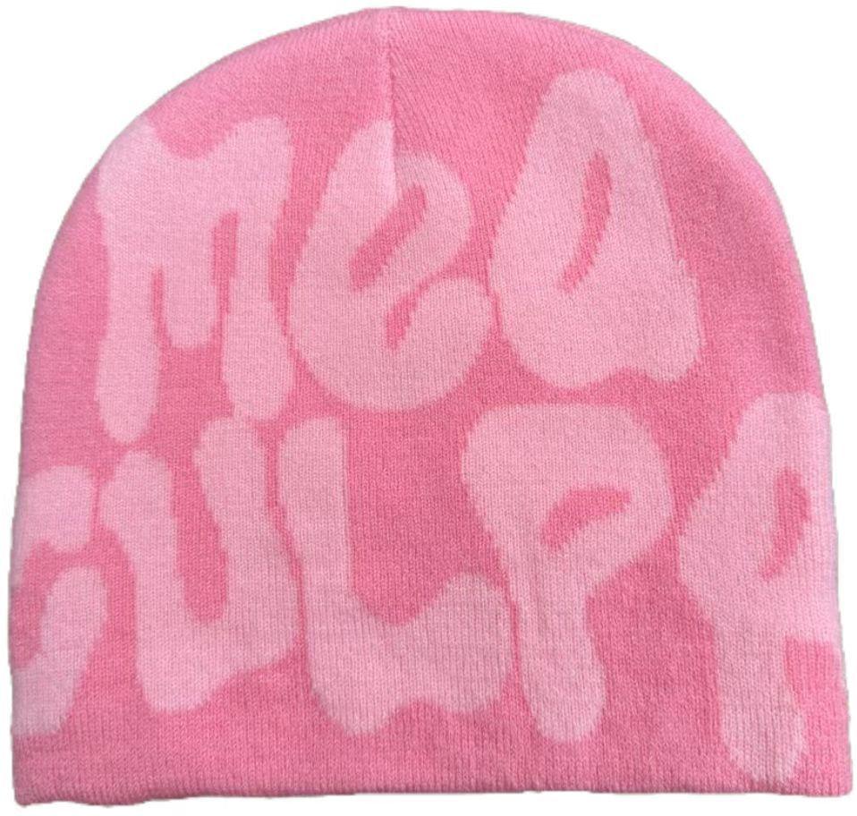 New Autumn and Winter Letter Hat, Jacquard Pattern Knitted Hat, Men and Women's Acrylic Wool Hat, Outdoor Warm Warm Hat