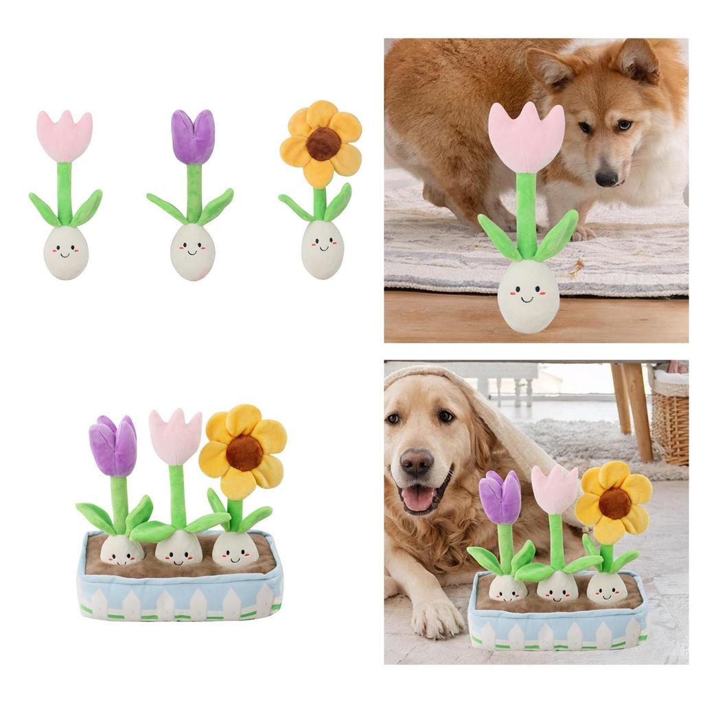 Tulipanowa Mata Puzzle Zabawka Węszący Pies Interaktywna Zabawka Gra Poduszka Piszcząca Zabawka dla Psa