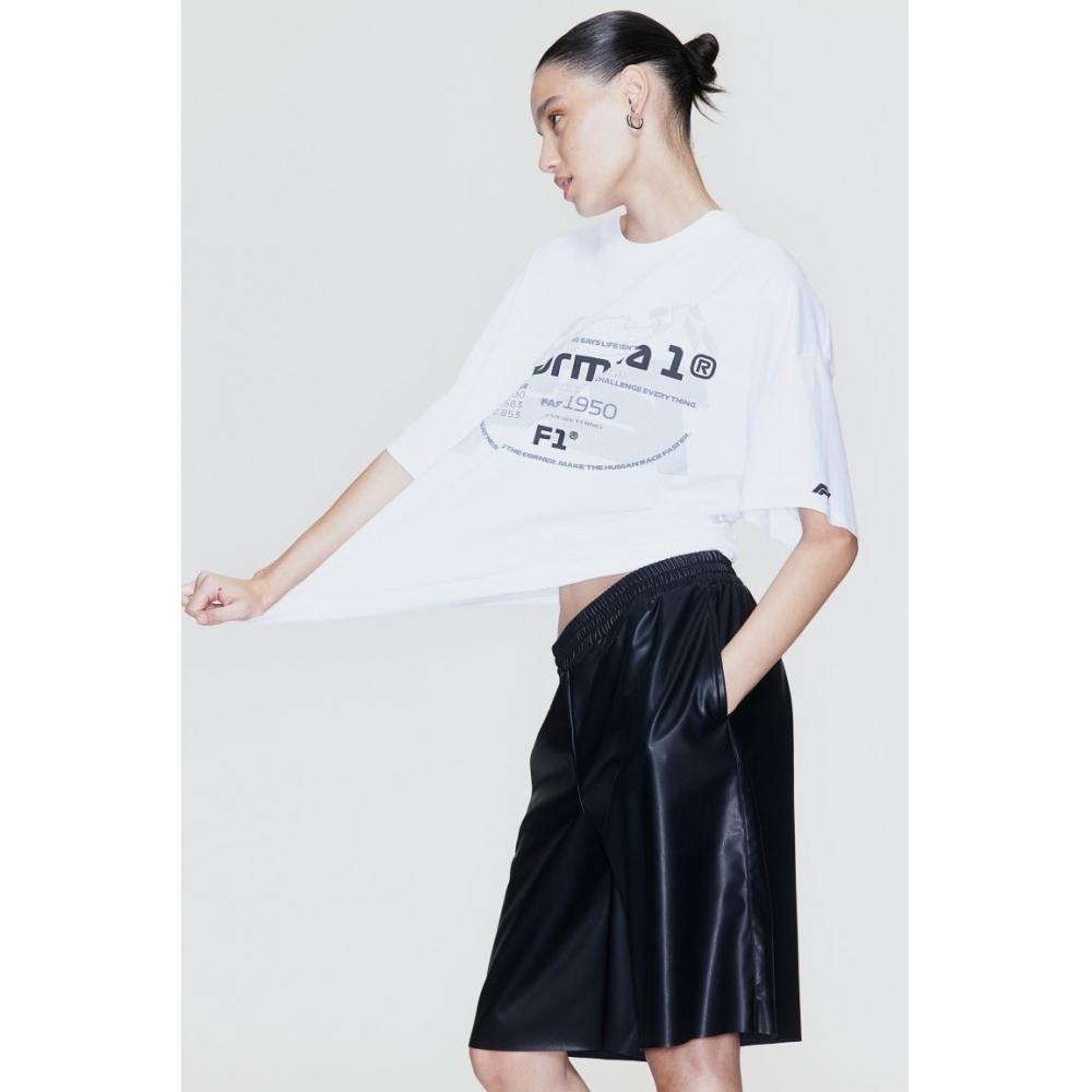 

HM Oversized-футболка с принтом, белая Формула 1