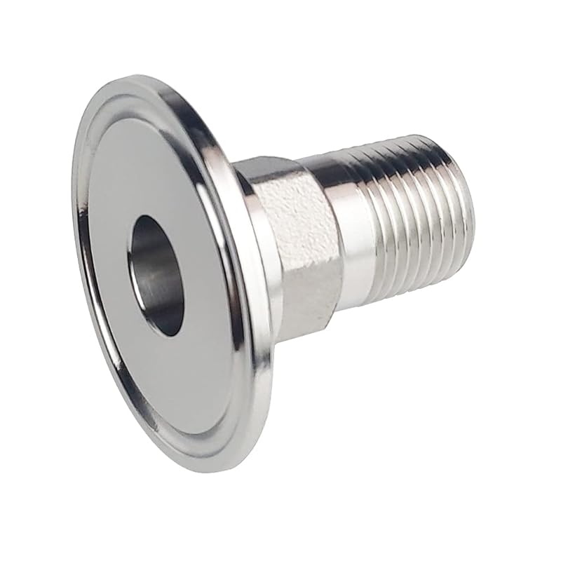 Адаптер-переходник 2,5  Сантехнический Tri Clamp Tri Clover на Резьбу NPT 2  Наружную Шестигранную, Нержавеющая Сталь 304 1/2  NPT Male (1.5 inch t